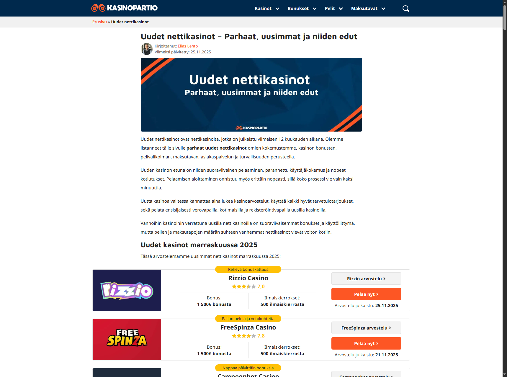Uudet nettikasinot
